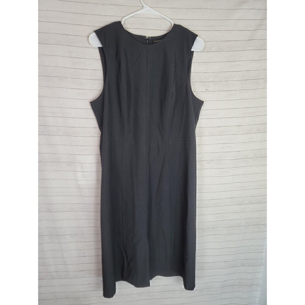 BANANA REPUBLIC SLEEVELESS BLACK BASIC WORK KNIT MIDI DRESS, SZ 14